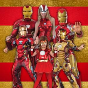 Image of people wearing Iron Man costumes