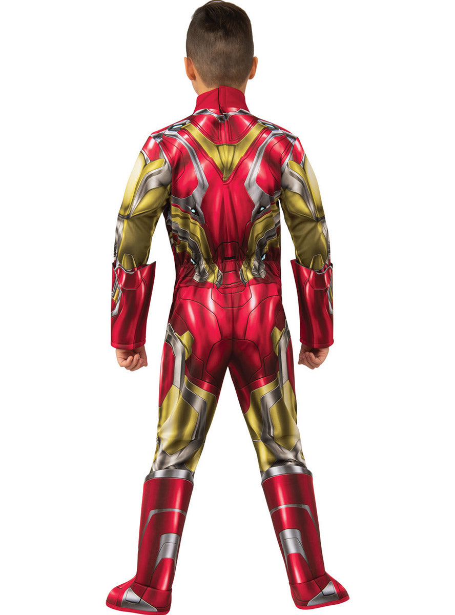 back Image of Iron Man Deluxe Boys Muscle Chest Superhero Costume