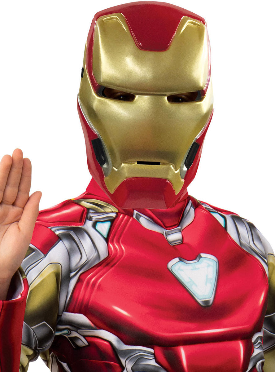 Mask Image of Iron Man Deluxe Boys Muscle Chest Superhero Costume