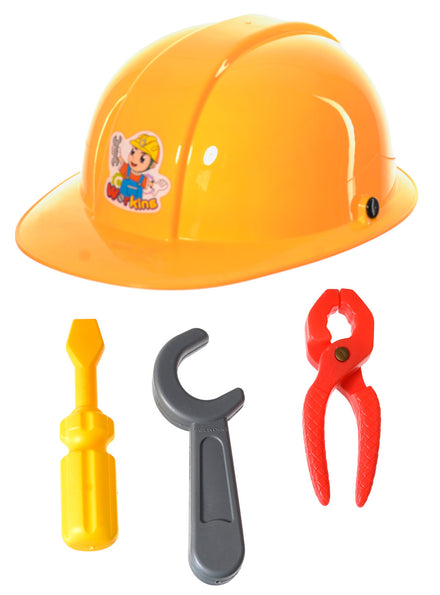 Image of Builder Kids Hard Hat And Tools Costume Accessory Set