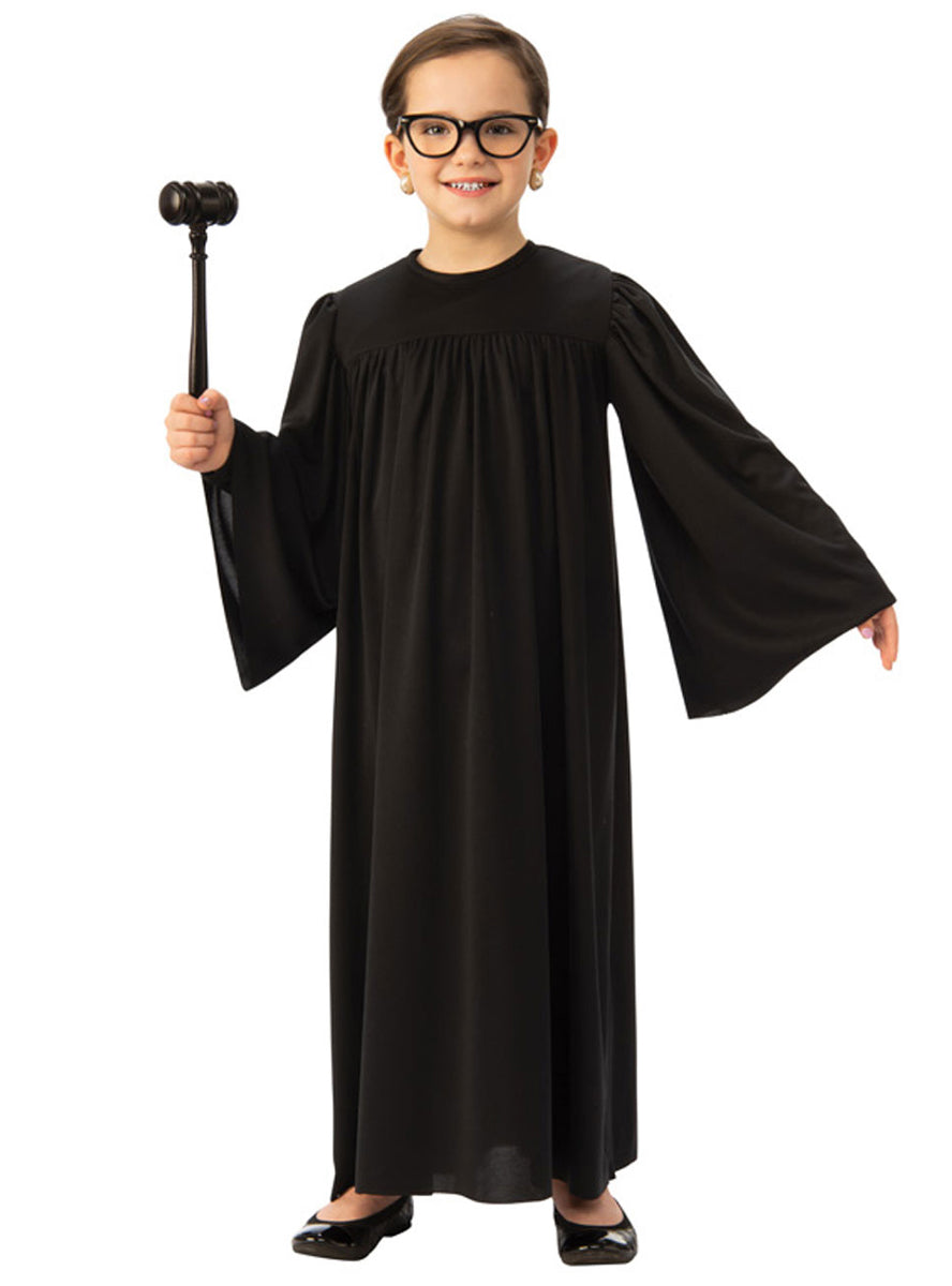 Kids Basic Black Judges Costume Robe - Main Image