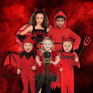 Image of kids in devil costumes