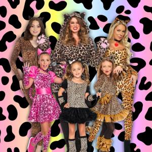 Image of women and girls in leopard costumes