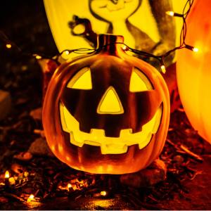 Image of a light up jack o lantern decoration