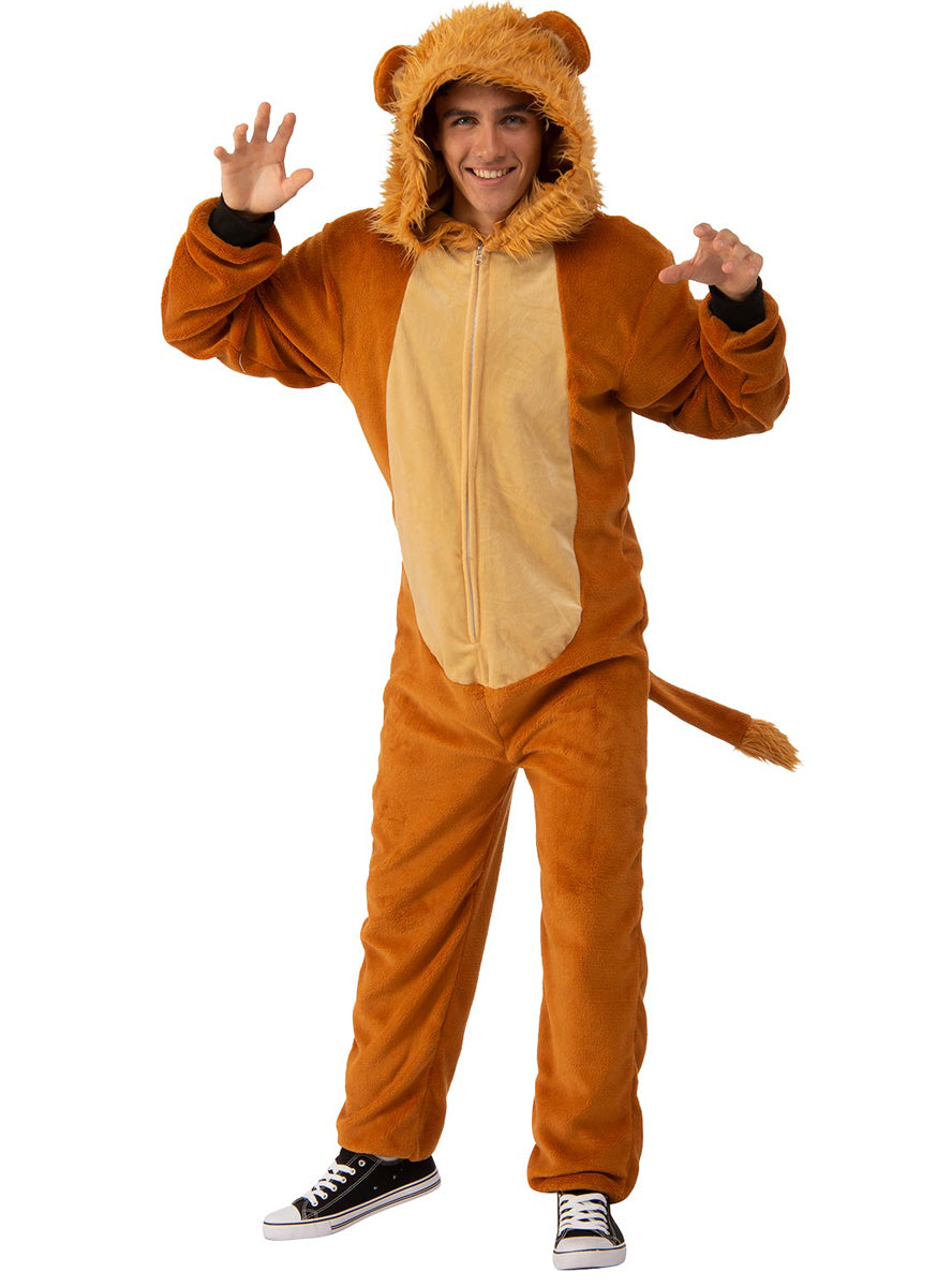 Mens Furry Lion Costume Onesie - Main Image