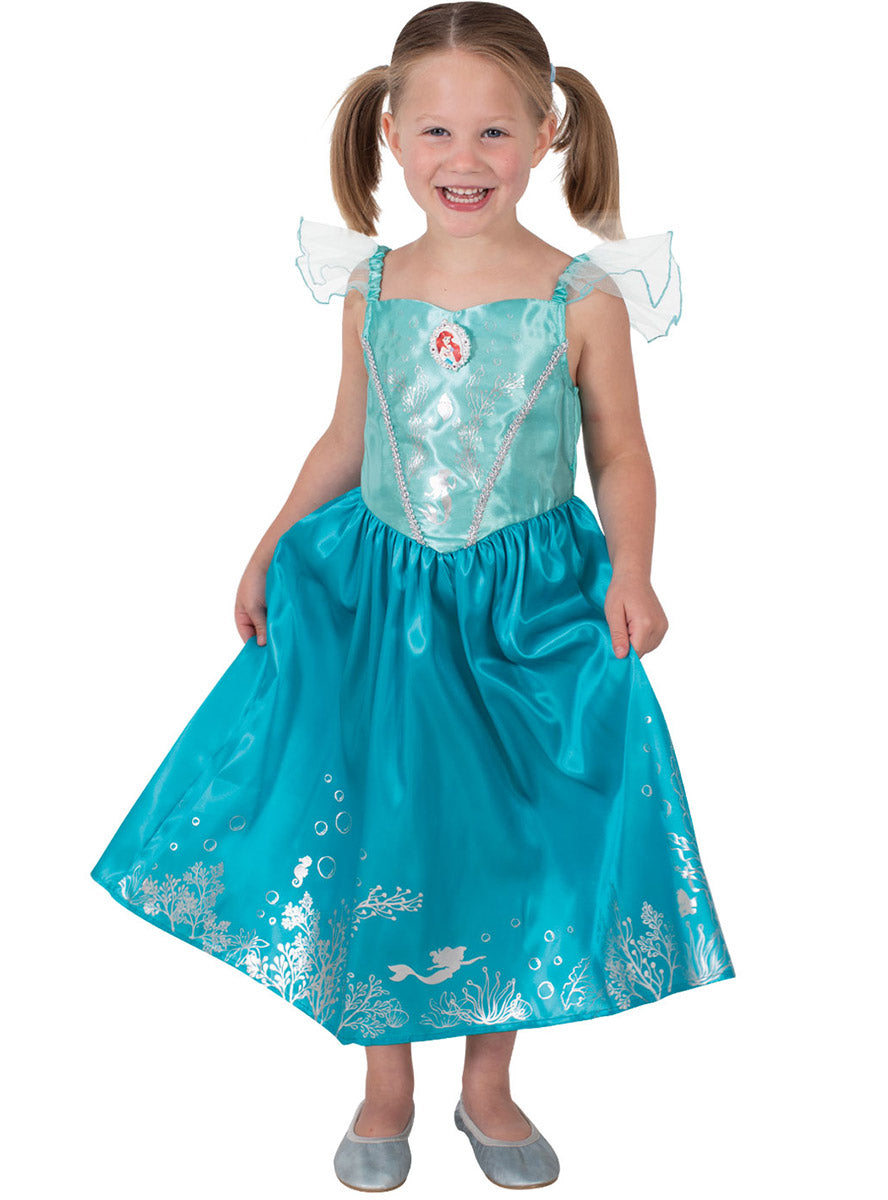 Alternative image of Little Mermaid Girls Princess Ariel Costume With Cloak