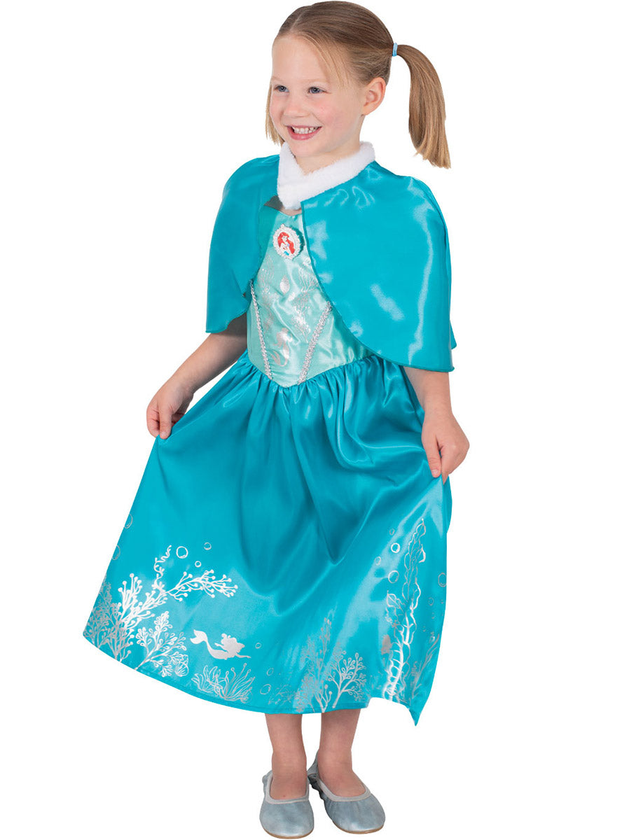Main image of Little Mermaid Girls Princess Ariel Costume With Cloak