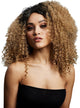 Image of Lizzo Womens Deluxe Curly Caramel Brown Wig