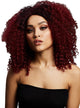 Lizzo Womens Deluxe Curly Plum Red Wig