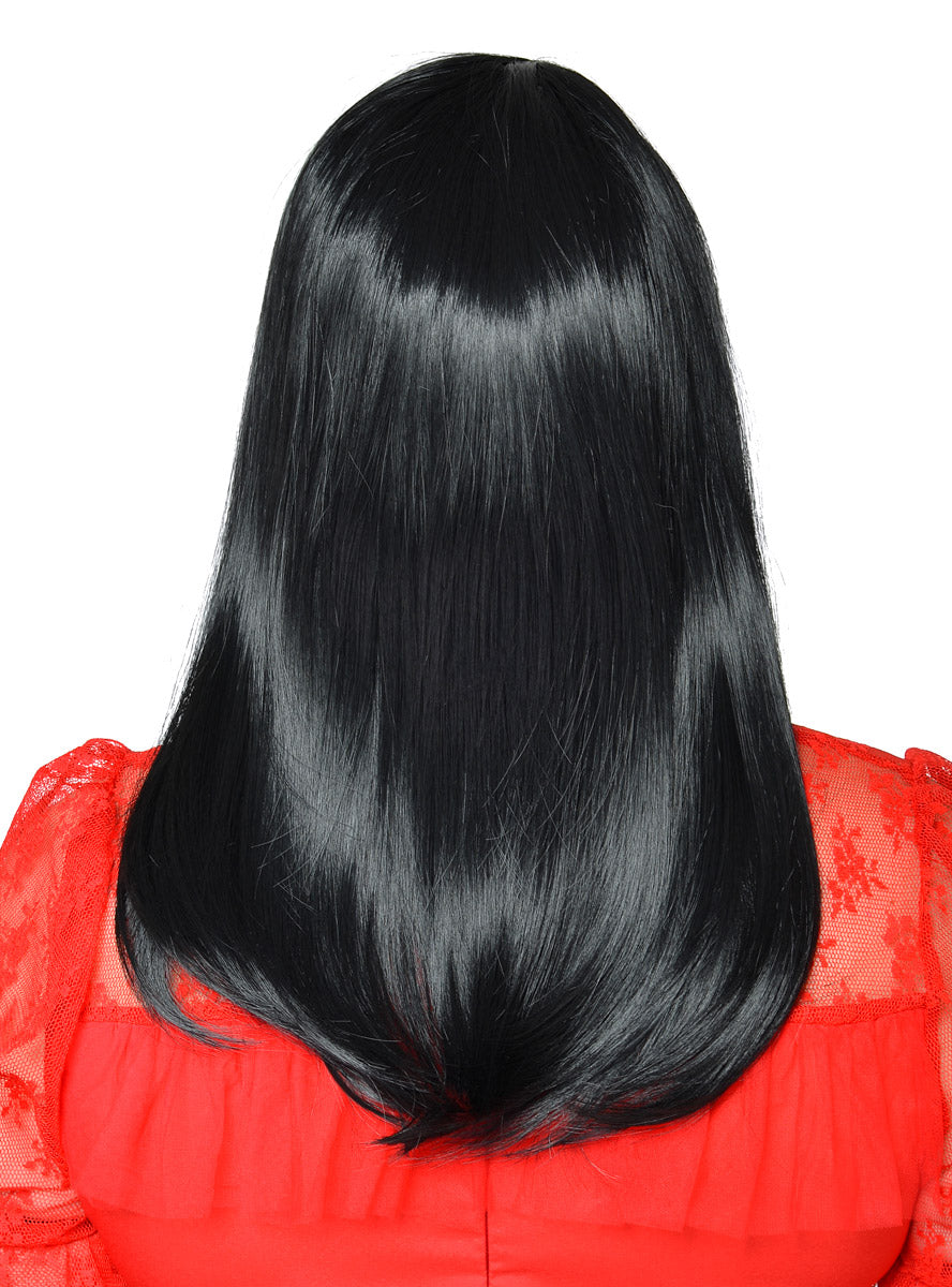 Back alternative image of Lydia Womens Black Halloween Costume Wig