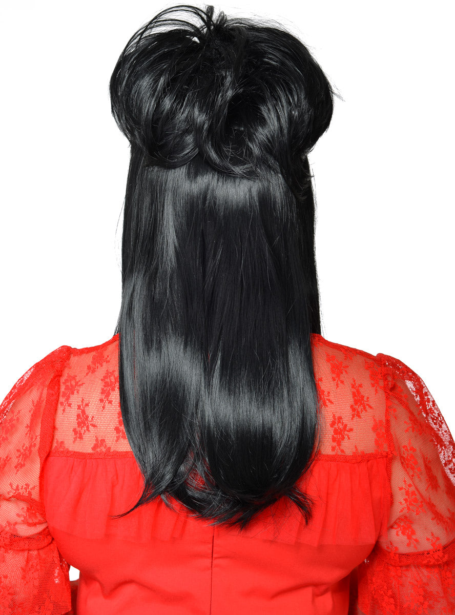 Back image of Lydia Womens Black Halloween Costume Wig