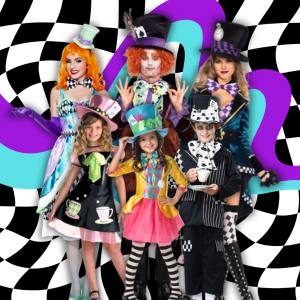 Image of people in Mad Hatter costumes