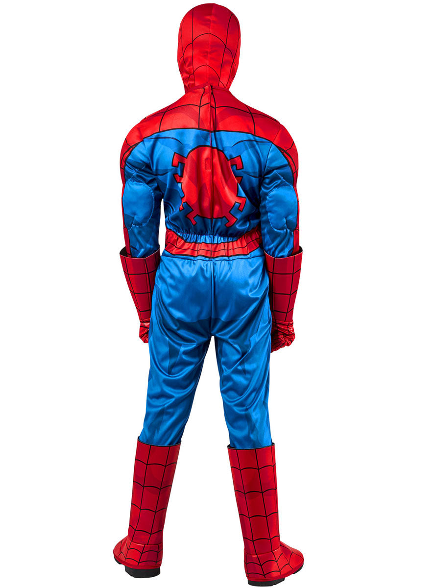 Back Image of Muscle Chest Deluxe Marvel Spiderman Boys Costume