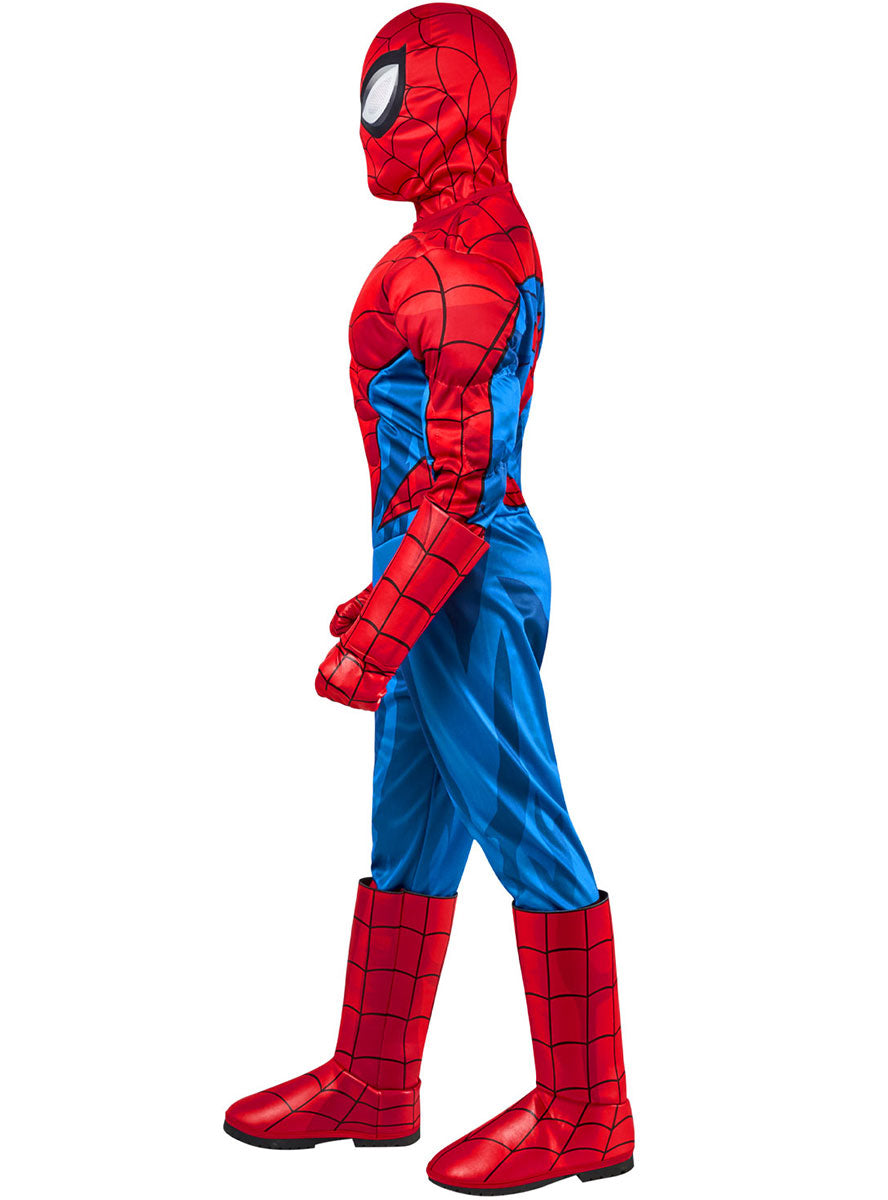 Side Image of Muscle Chest Deluxe Marvel Spiderman Boys Costume