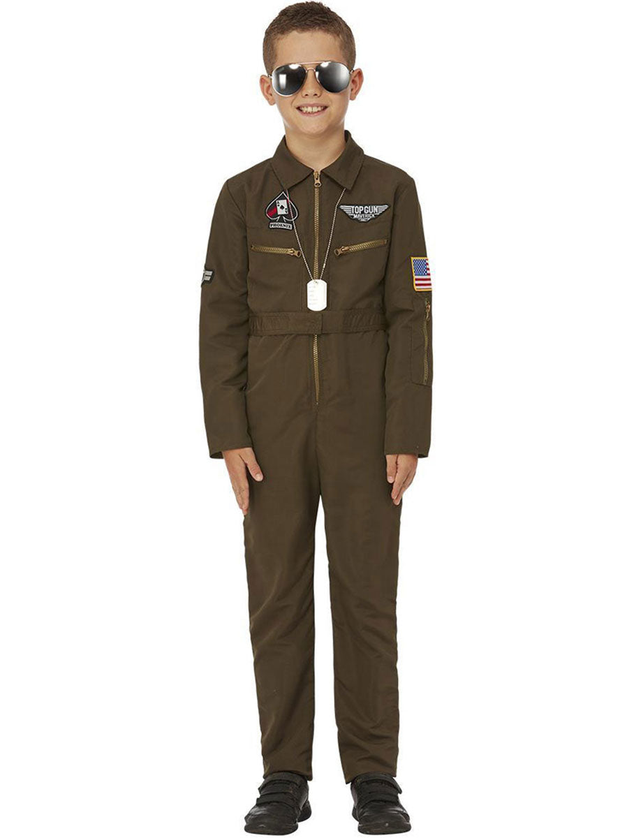 Image of Top Gun Maverick Boys Aviator Costume - Alternate Front View