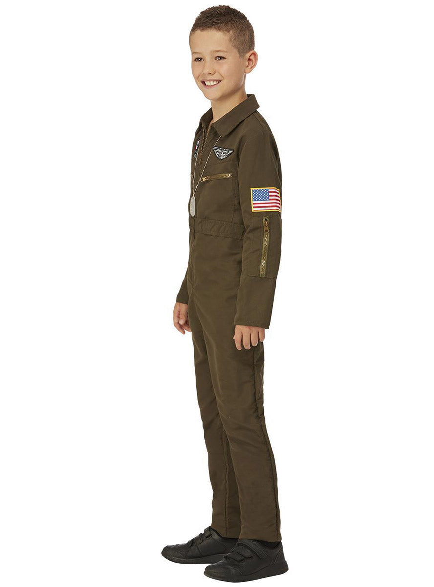 Image of Top Gun Maverick Boys Aviator Costume - Side View