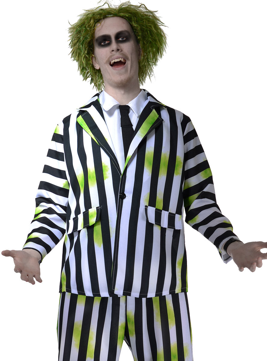 Close image of Striped Ghost Beetle Mens Halloween Costume