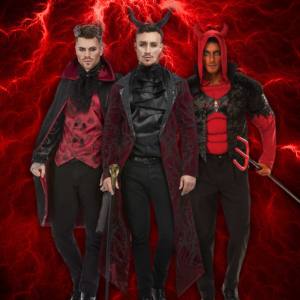 Image of men in devil costumes