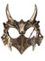 Image of Metal Look Gold Horned Dragon Costume Mask