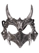 Image of Metal Look Silver Horned Dragon Costume Mask