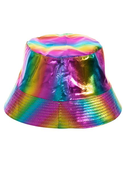 Image of Metallic Rainbow 90s Costume Bucket Hat