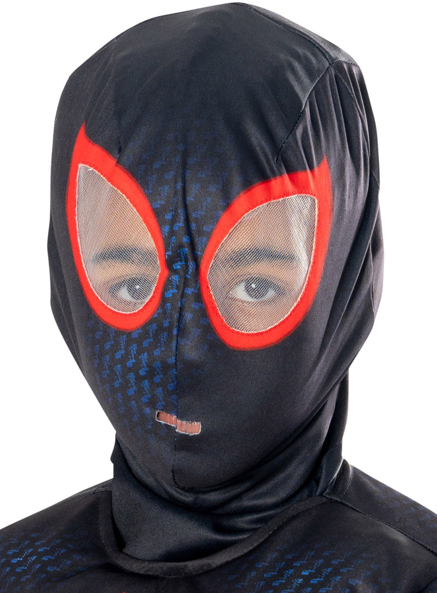 Miles Morales Deluxe Boys Muscle Chest Spiderverse Costume - Mask Image