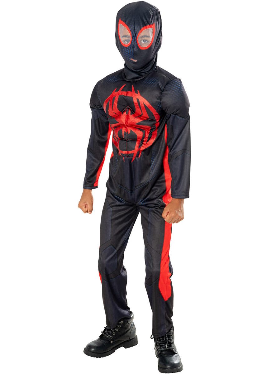 Main Image of Miles Morales Deluxe Boys Muscle Chest Spiderverse Costume