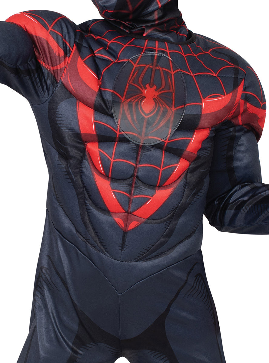 Close Image of Miles Morales Deluxe Boys Lenticular Muscle Chest Costume