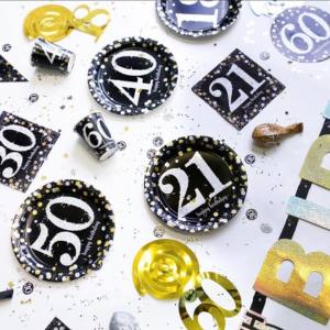 Image of milestone birthday party supplies