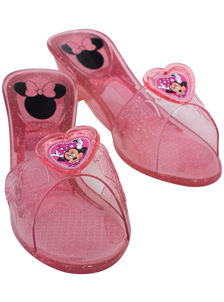 Pink Glitter Girls Minnie Mouse Click Clack Costume Shoes - Side Image