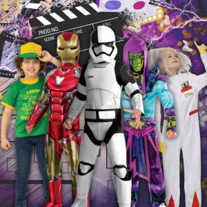 Image of boys in TV and movie costumes