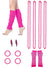 Image of Neon Pink 11 Piece 1980s Costume Accessory Set