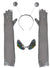 Image of Metallic Silver Alien Gloves Glasses And Headband Costume Accessory Set