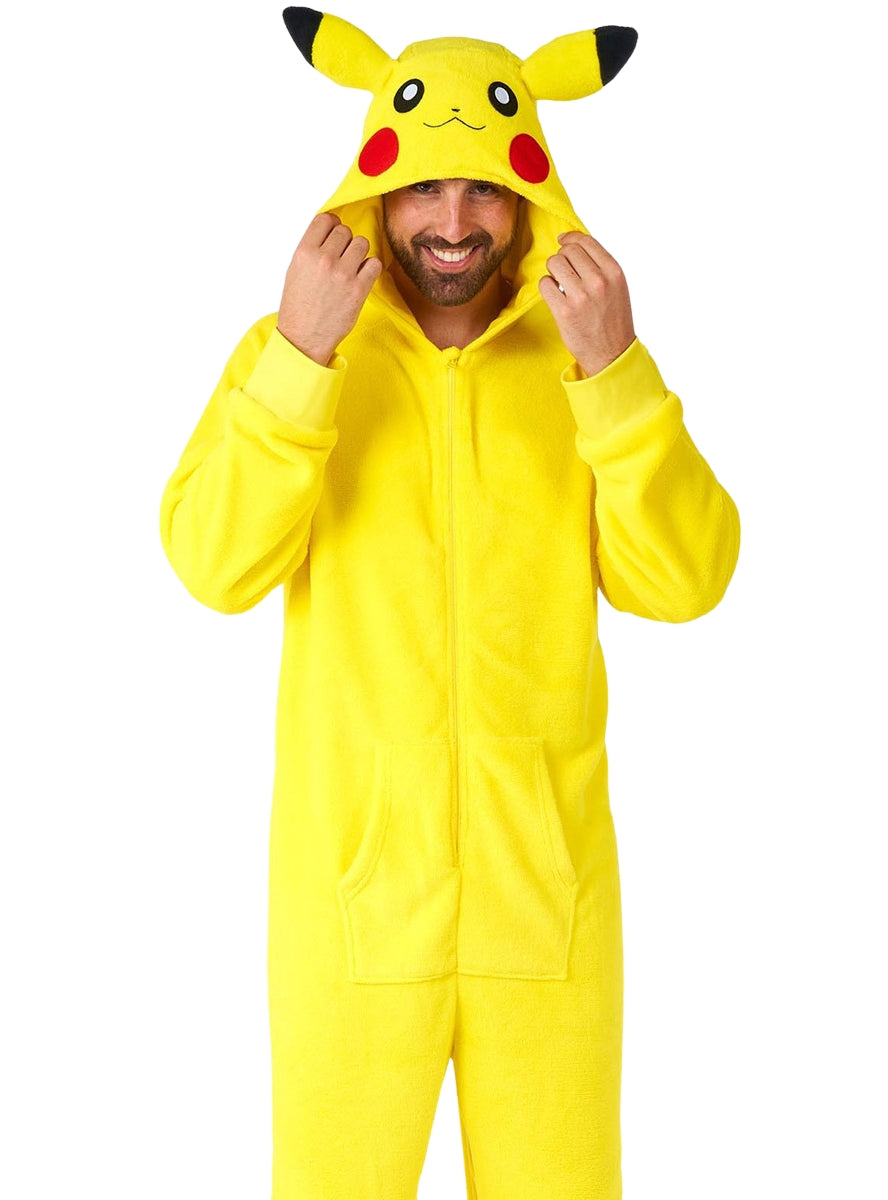 Close Image of Pikachu Pokemon Mens Deluxe Costume Onesie