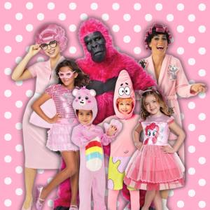 Image of people in pink costumes