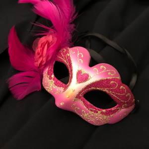 Image of a pink masquerade mask