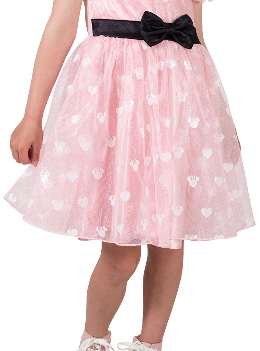 Image of Minnie Mouse Girls Pink Premium Costume - Close Image 2