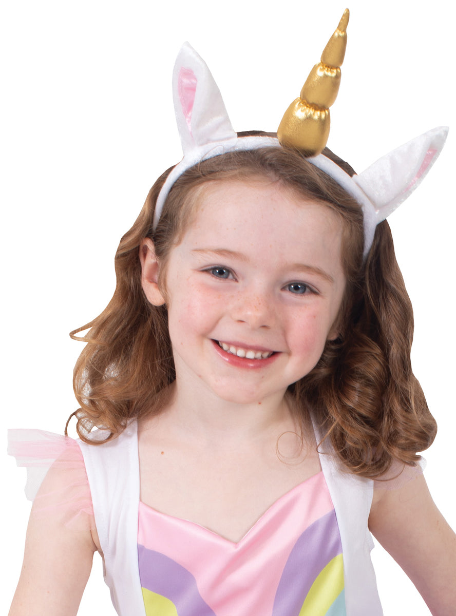 Girls Rainbow Unicorn Costume - Close Image 2