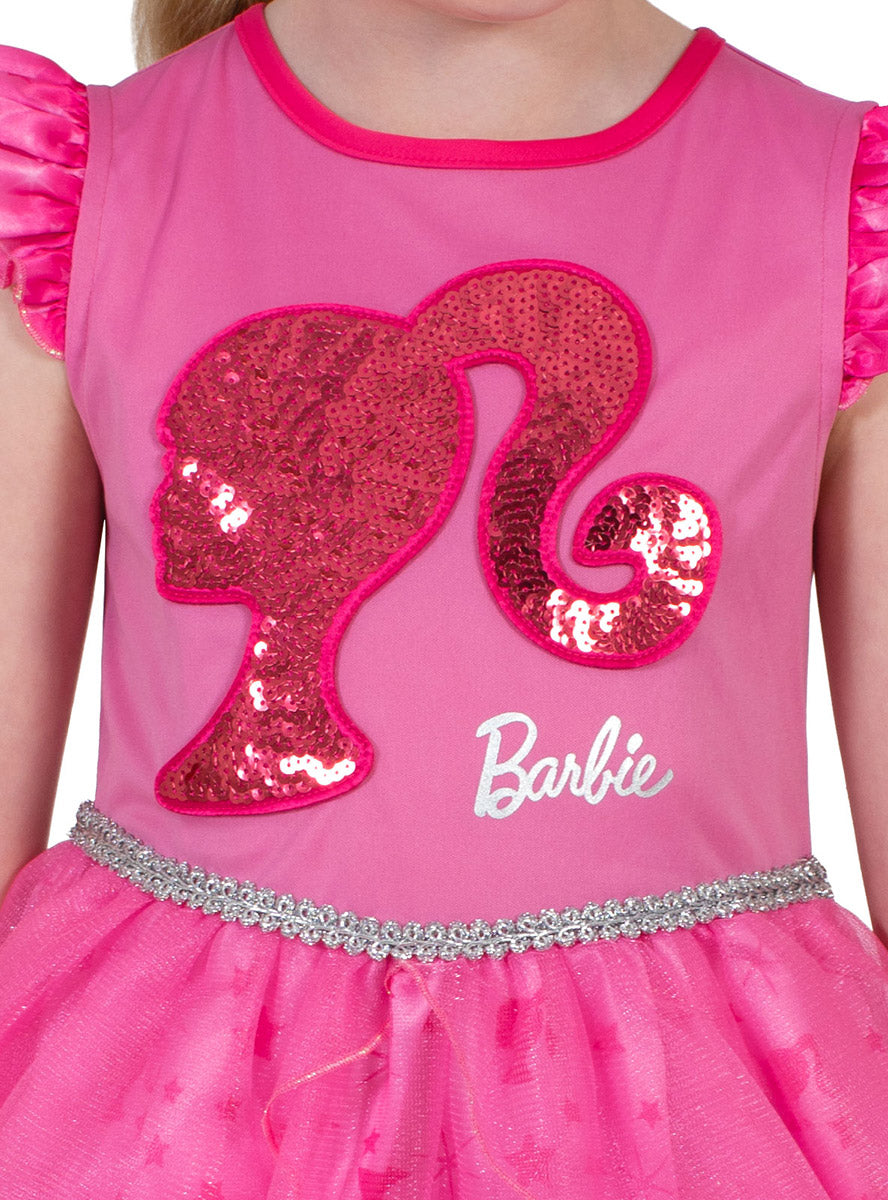 Close image 1 of Sparkle Barbie Deluxe Girls Pink Costume Dress