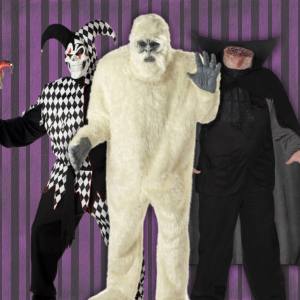 Image of men in plus size Halloween costumes