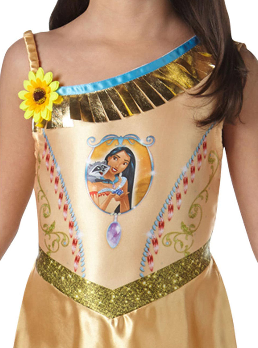 Girls Pocahontas Native American Disney princess Costume - Close Image