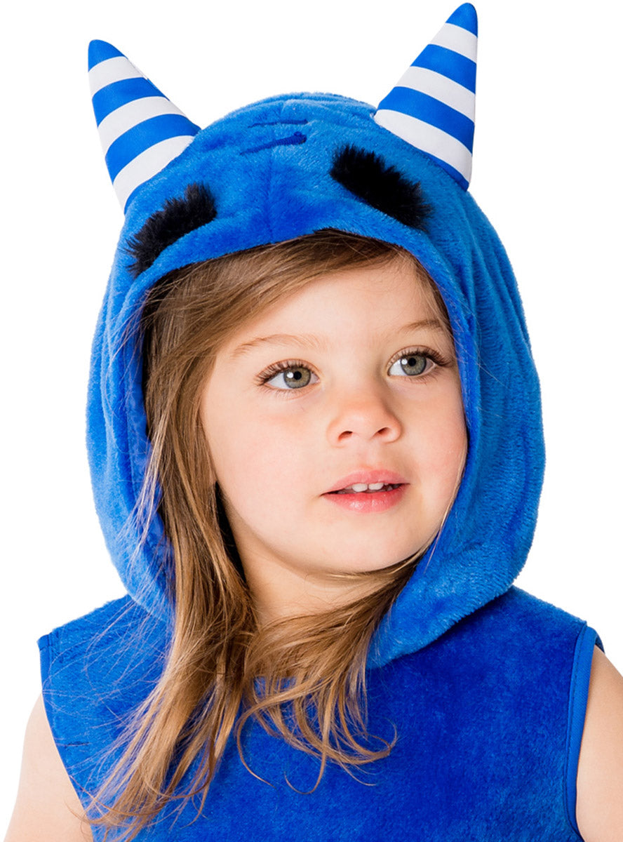 Oddbods Toddler Girls Pogo Blue Monster Costume - Close image