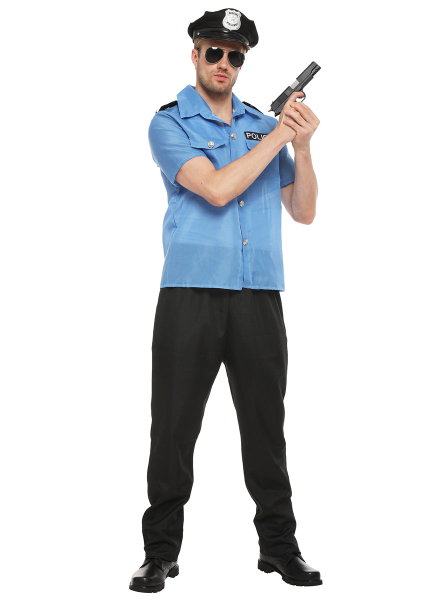 Main image of Police Officer Mens Blue Costume Shirt