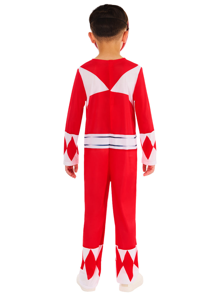 Red Power Ranger Boys Costume - Back Image