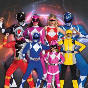 Image of people in Power Ranger costumes