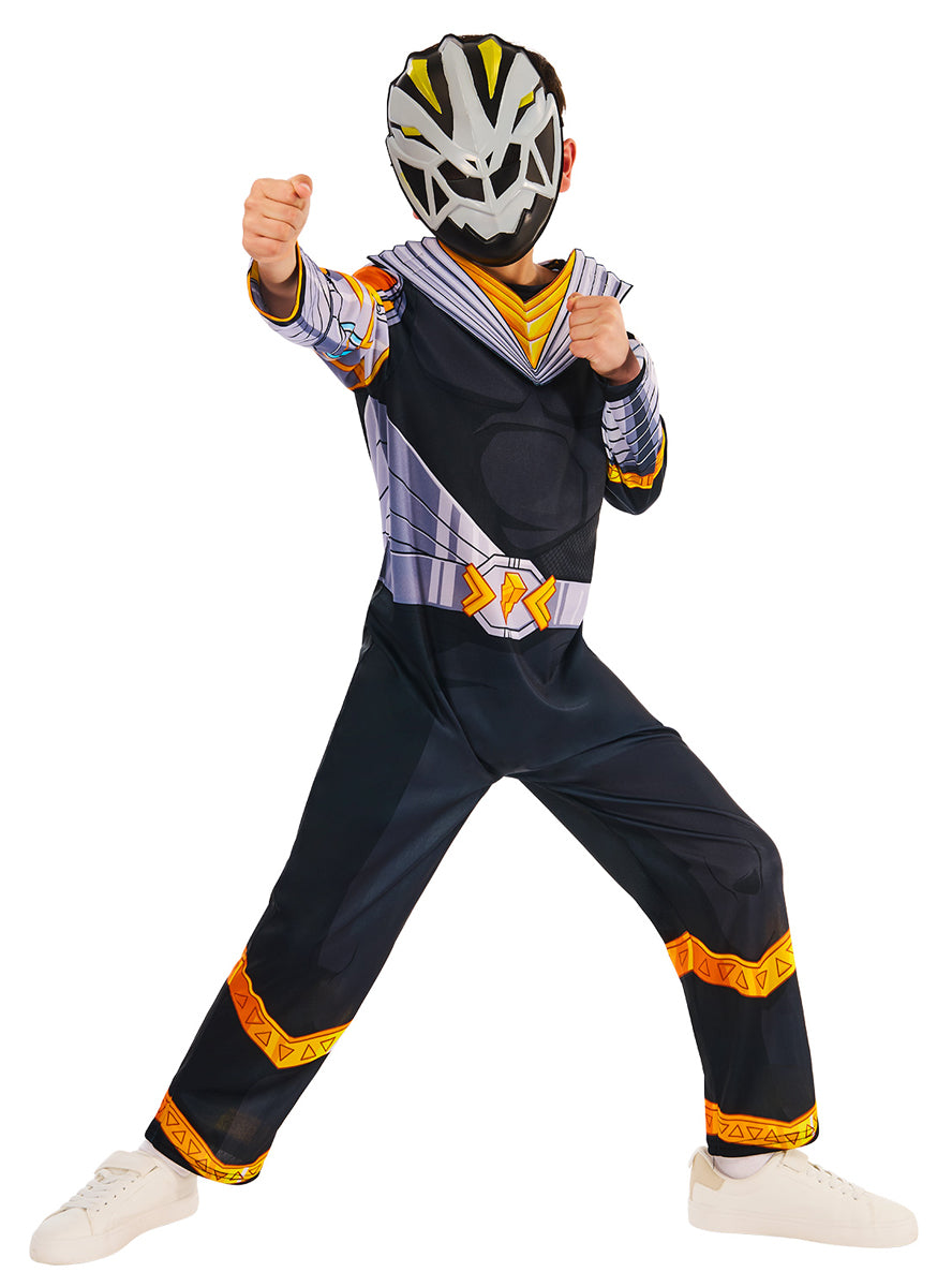 Cosmic Fury Boys Black Power Ranger Costume - Alternative Image