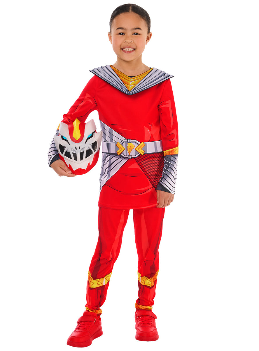 Cosmic Fury Girls Red Power Ranger Costume - Alternative Image