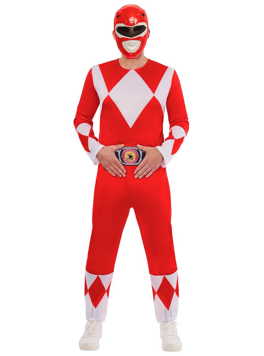 Red Ranger Deluxe Mens Power Rangers Costume - Alternative Image 2