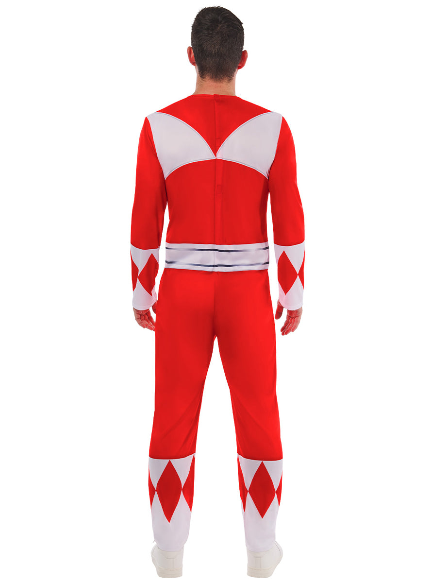 Red Ranger Deluxe Mens Power Rangers Costume - Back Image