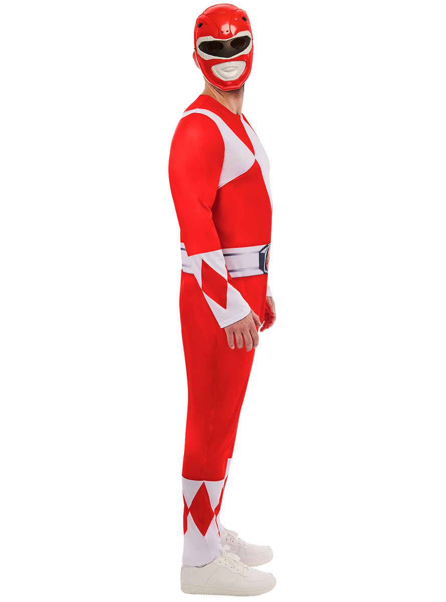 Red Ranger Deluxe Mens Power Rangers Costume - Side Image